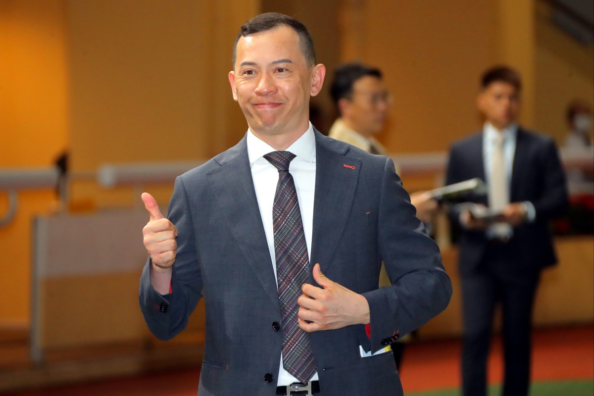 Cody Mo celebrates a winner at Happy Valley. Photos: Kenneth Chan
