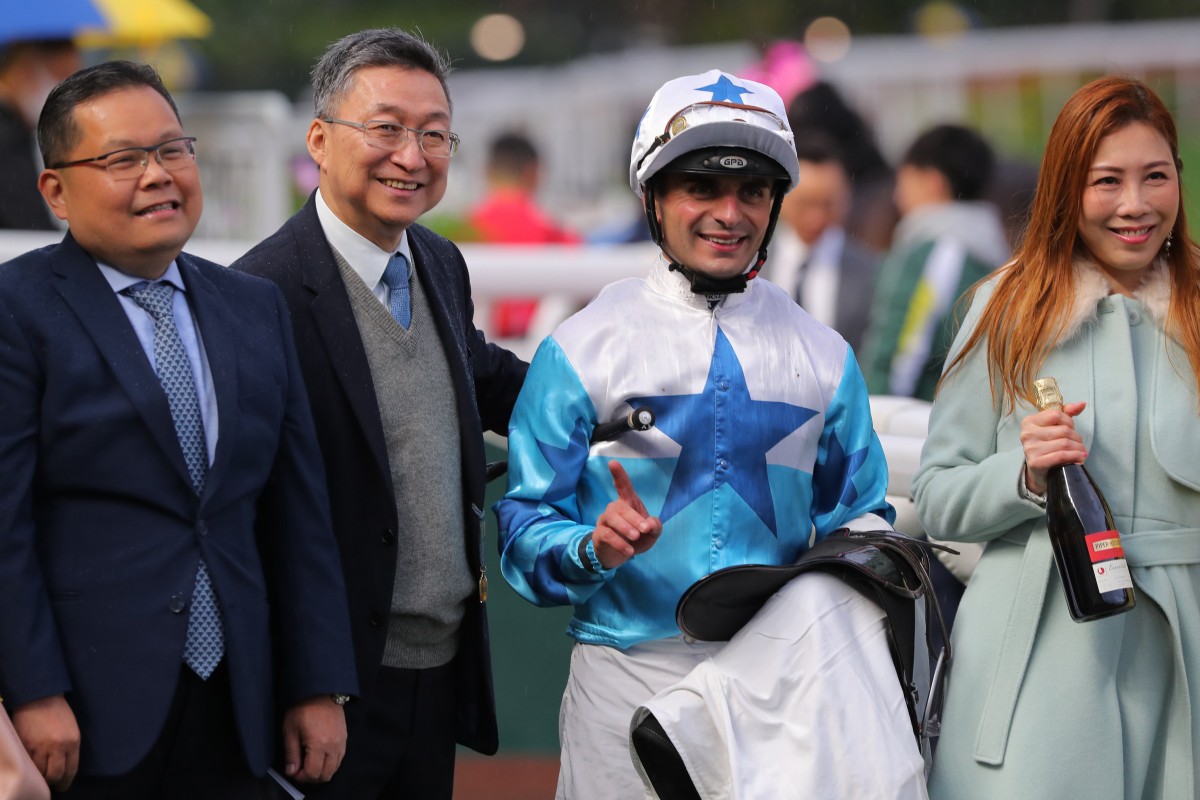 Francis Lui (second from left) and Andrea Atzeni team up in three races at Happy Valley. Photos: Kenneth Chan