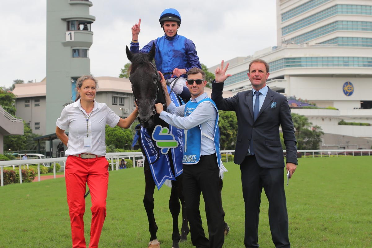 Charlie Appleby (right) is keen to bring Rebel’s Romance back to Hong Kong. Photo: Kenneth Chan