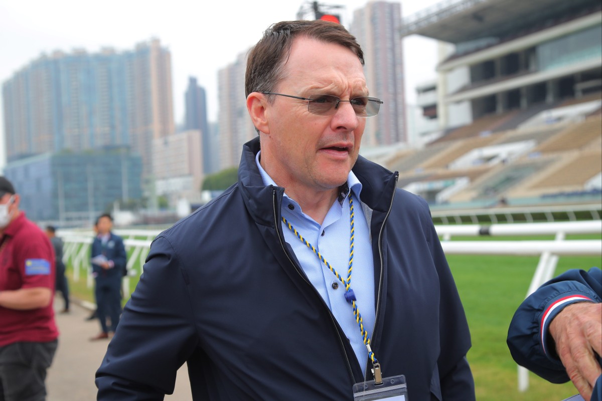 Aidan O’Brien, pictured at Sha Tin trackwork, has top claims on day three of Glorious Goodwood. Photos: Kenneth Chan