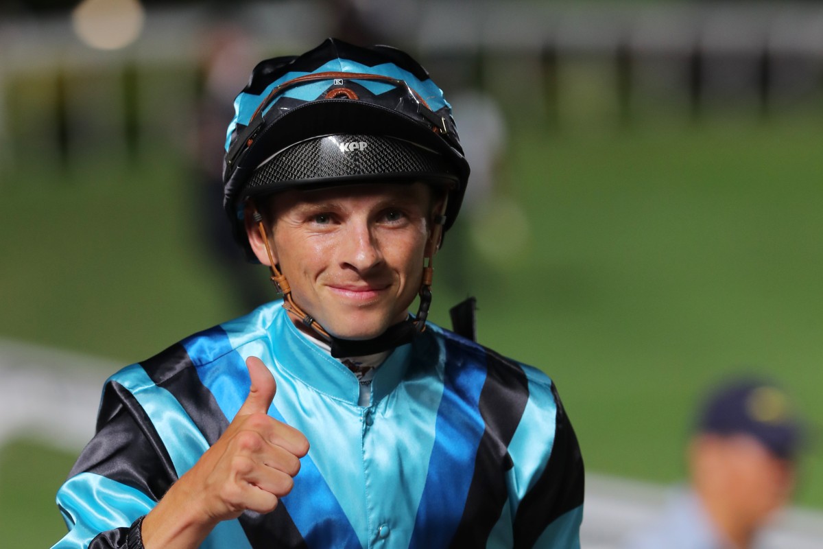 Lyle Hewitson enjoys a winner at Sha Tin last month. Photo: Kenneth Chan