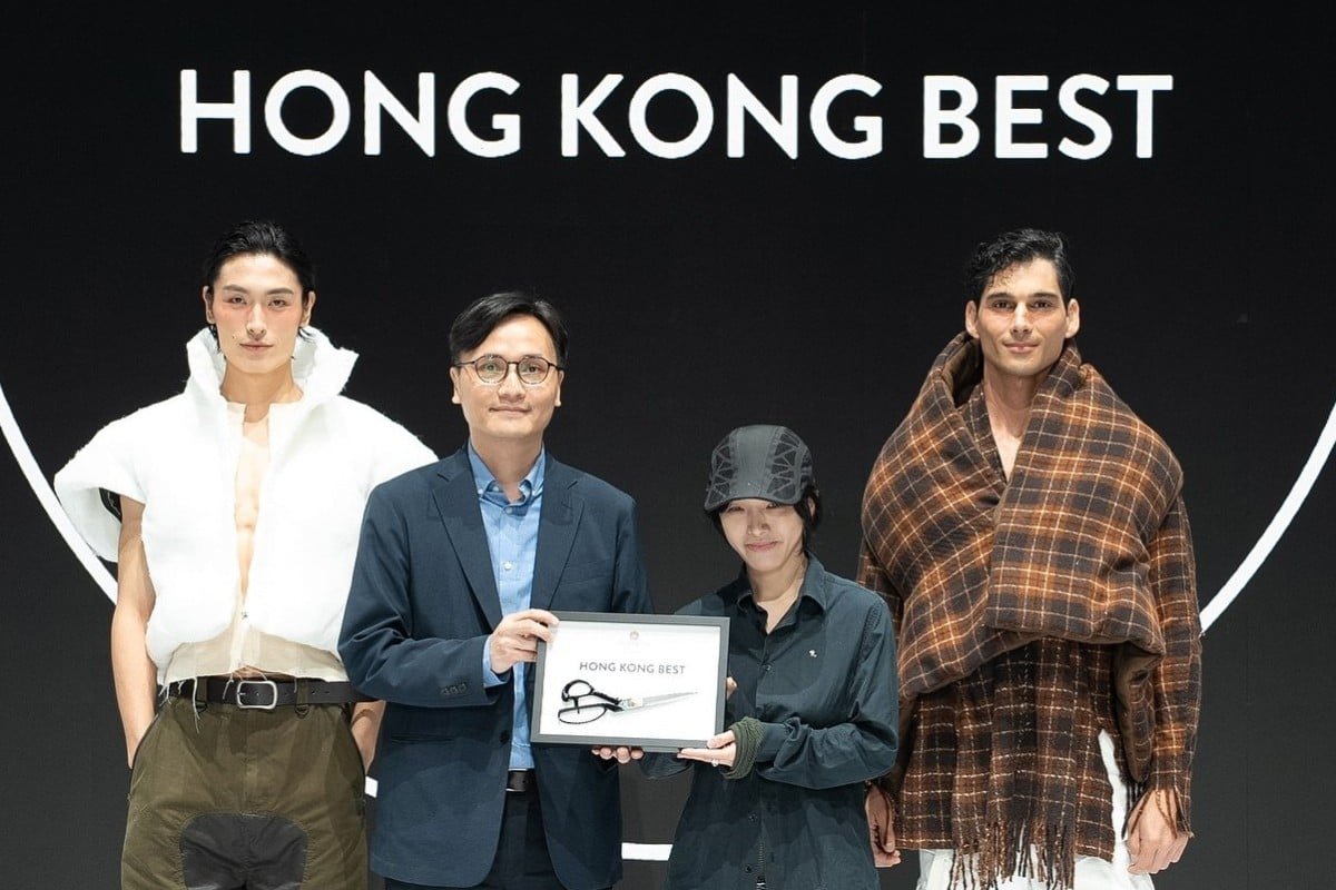 Tiger Chung (second from right) accepts the grand prize at the Redress Design Award 2024. Photo: Redress
