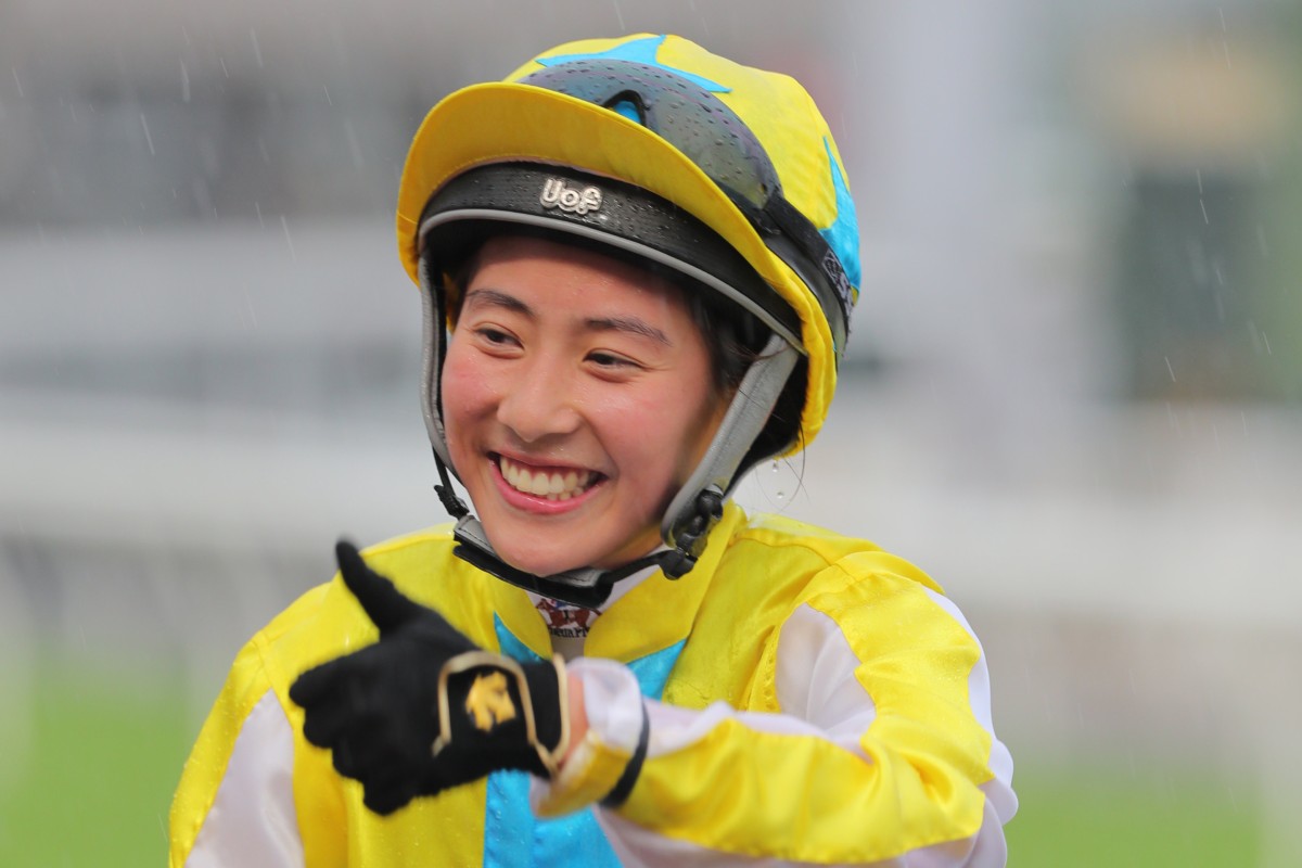 Britney Wong is all smiles after snaring her first Hong Kong win. Photos: Kenneth Chan