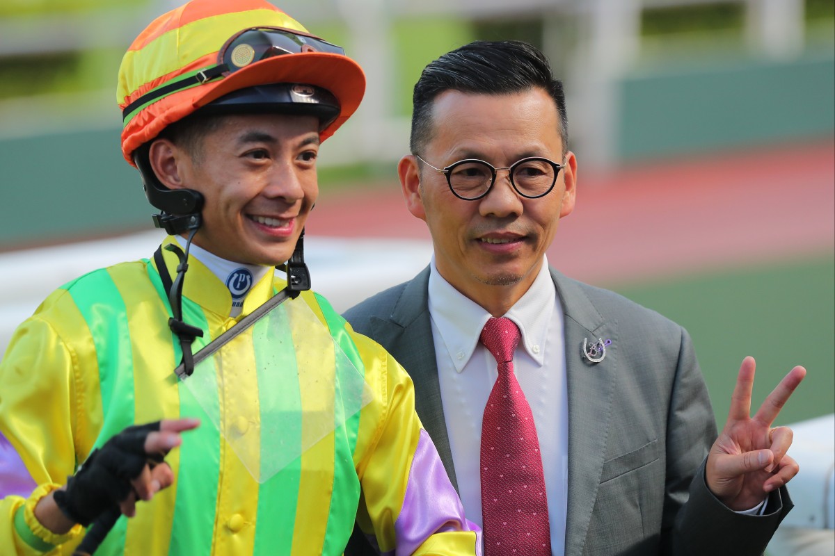 Derek Leung and Frankie Lor enjoy their doubles at Sha Tin on Sunday. Photos: Kenneth Chan