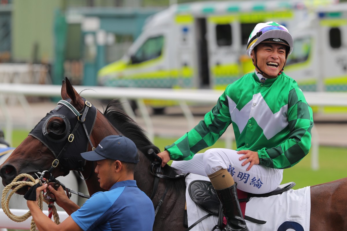 Keith Yeung is all smiles after a winner earlier this season. Photo: Kenneth Chan