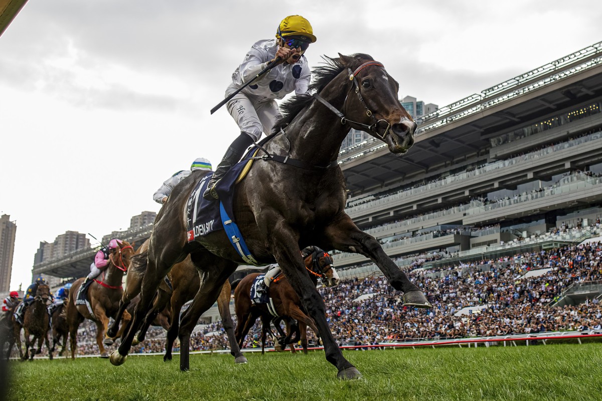 A digital version of Golden Sixty, seen here winning the Longines Hong Kong Mile at Sha Tin in December 2023, forms part of the redevelopment at the track. Photo: HKJC