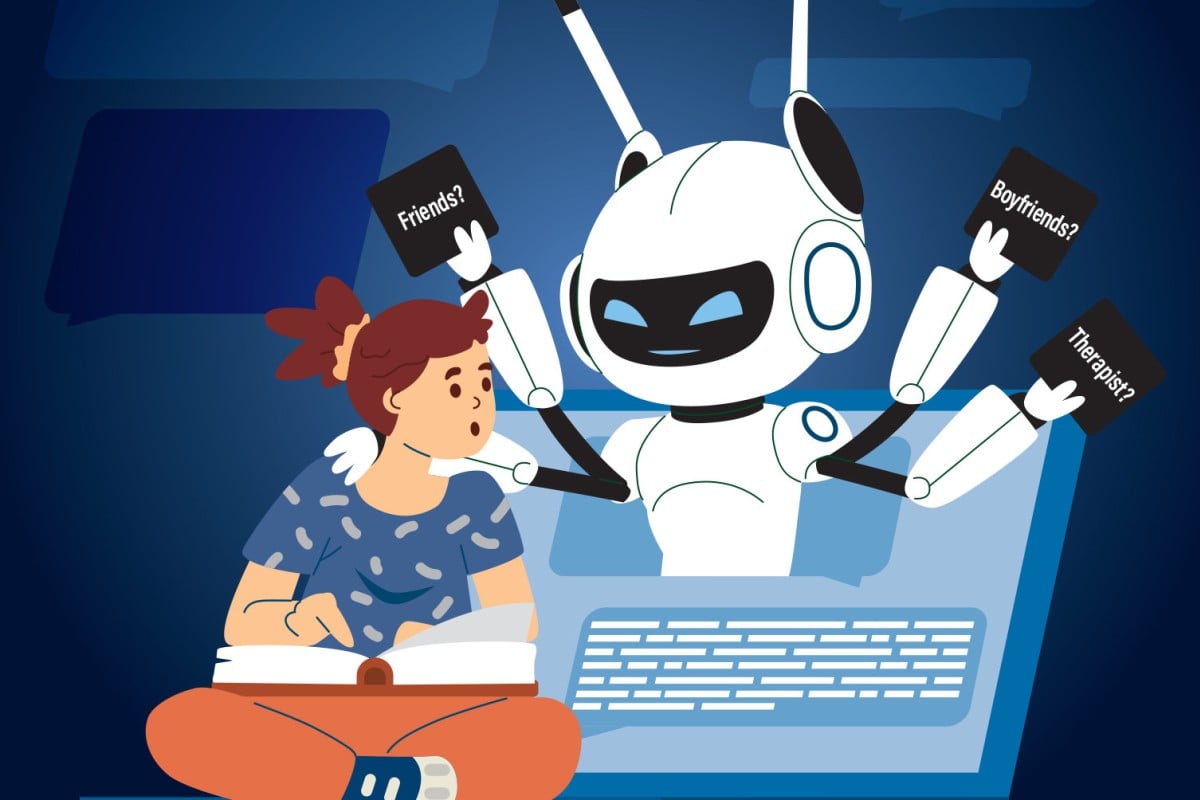AI chatbots like Character.AI and Replika are able to mimic the personalities of famous people and fictional characters. Illustration: Kevin Wong