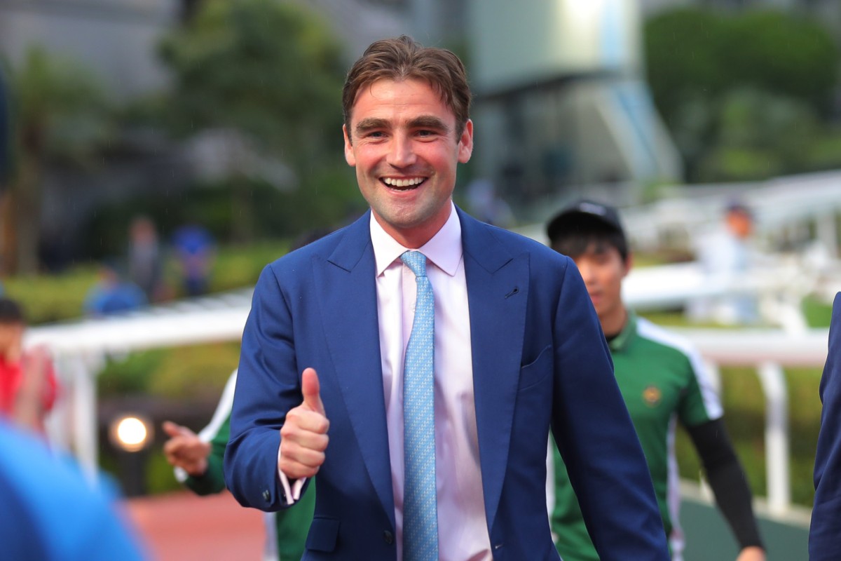 Trainer David Eustace is all smiles after Swift Ascend’s last-start success. Photo: Kenneth Chan