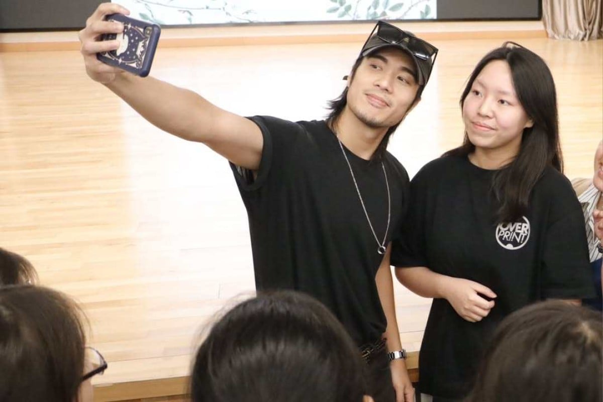 Hong Kong singer-songwriter Chau Yan-ting (left) has visited more than 70 schools since July. Photo: Instagram/cccrotary
