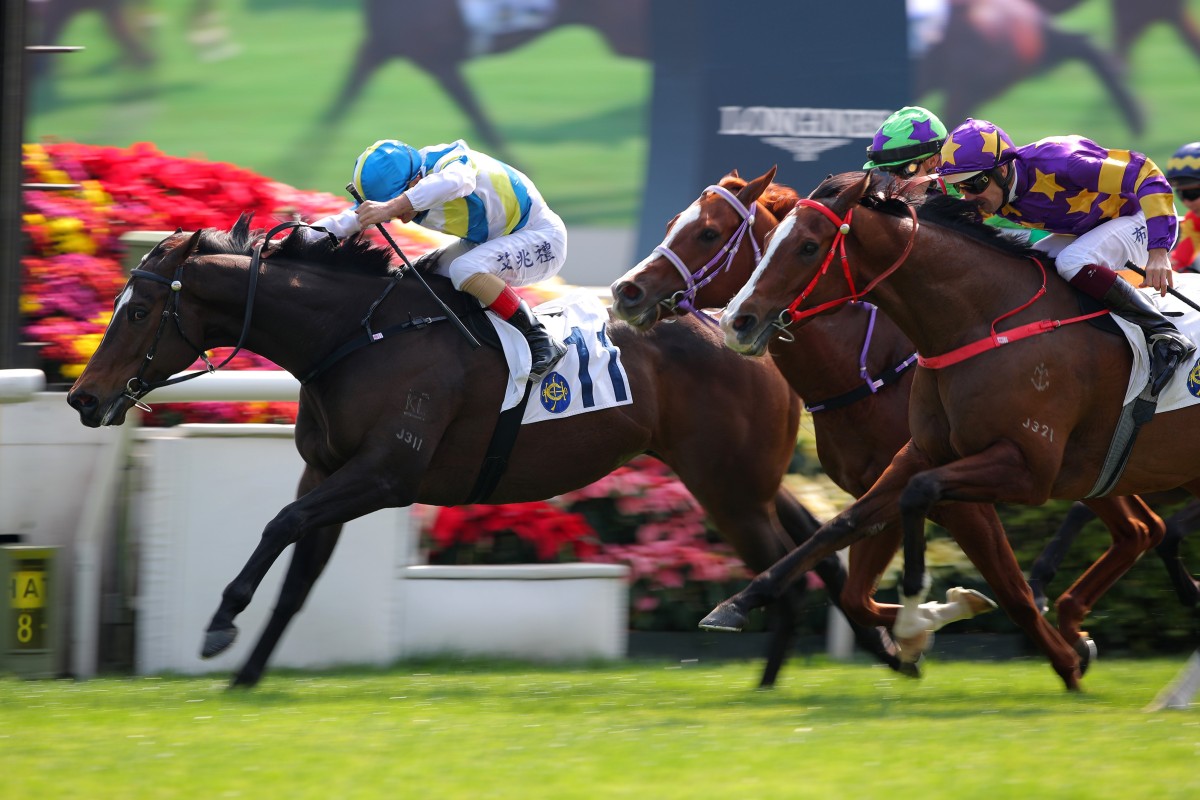 Andrea Atzeni steers Happy Park to victory at Sha Tin earlier this month. Photos: Kenneth Chan