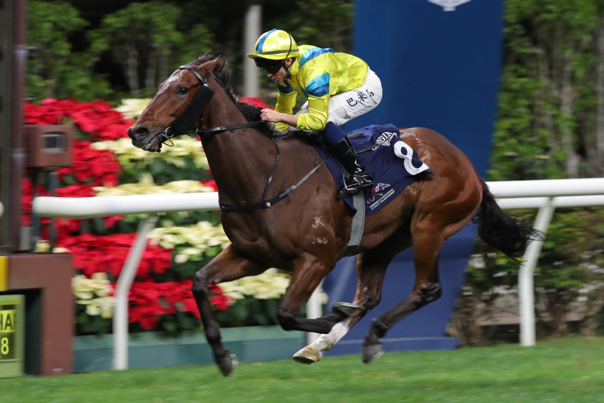 Aurora Lady bolts up in the final leg of the International Jockeys’ Championship on December 4. Photos: Kenneth Chan
