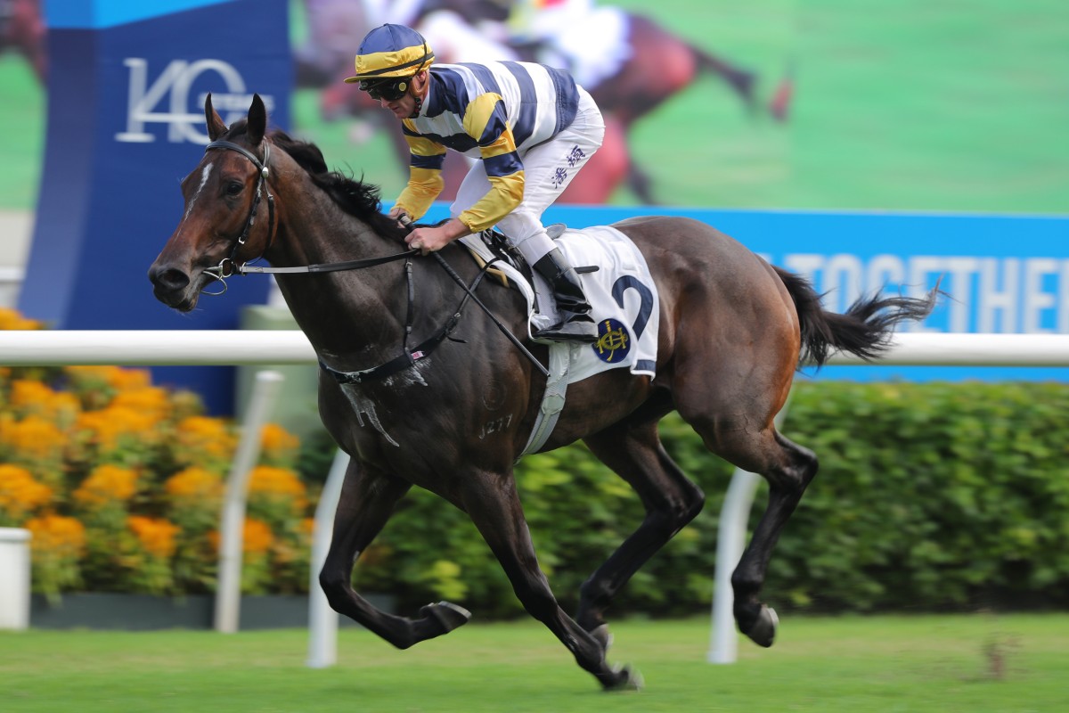 Zac Purton salutes aboard Packing Hermod in October. Photos: Kenneth Chan