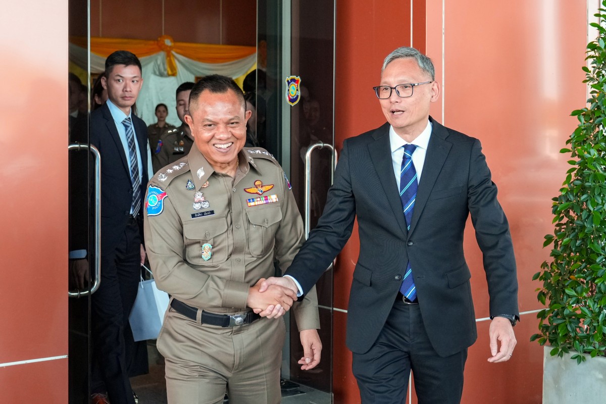 Hong Kong’s Undersecretary for Security Michael Cheuk Hau-yip leads a six-member task force to meet with representatives of Thailand’s Police at the Royal Thai Police Headquarters in Bangkok. Photo: Sam Tsang