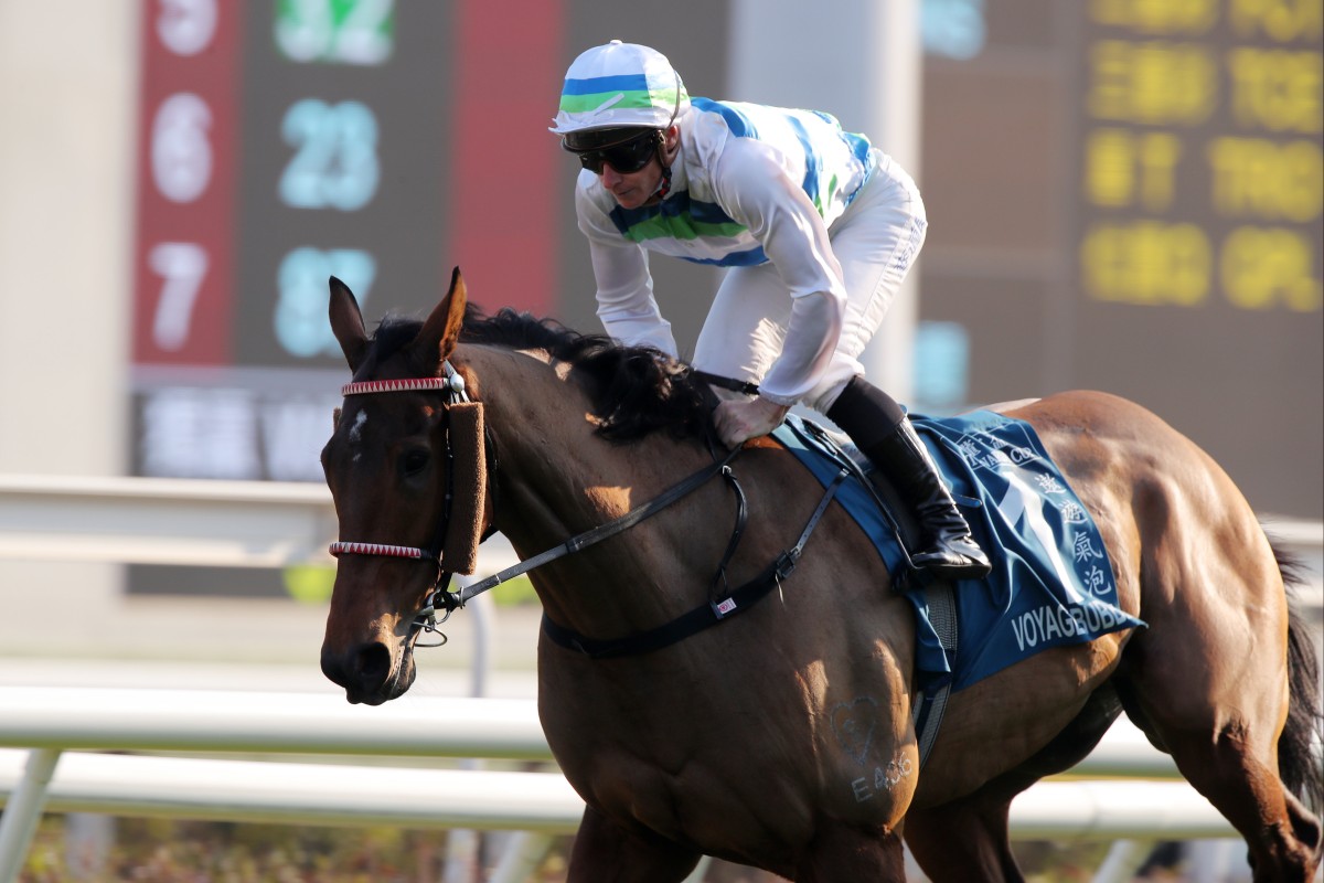Voyage Bubble dominates the Group One Stewards’ Cup at Sha Tin. Photos: Kenneth Chan