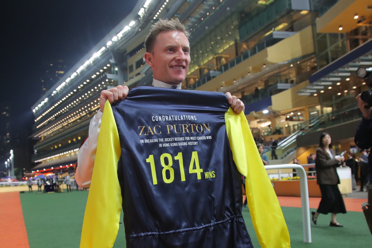 Zac Purton breaks the all-time record for number of wins in Hong Kong. Photos: Kenneth Chan