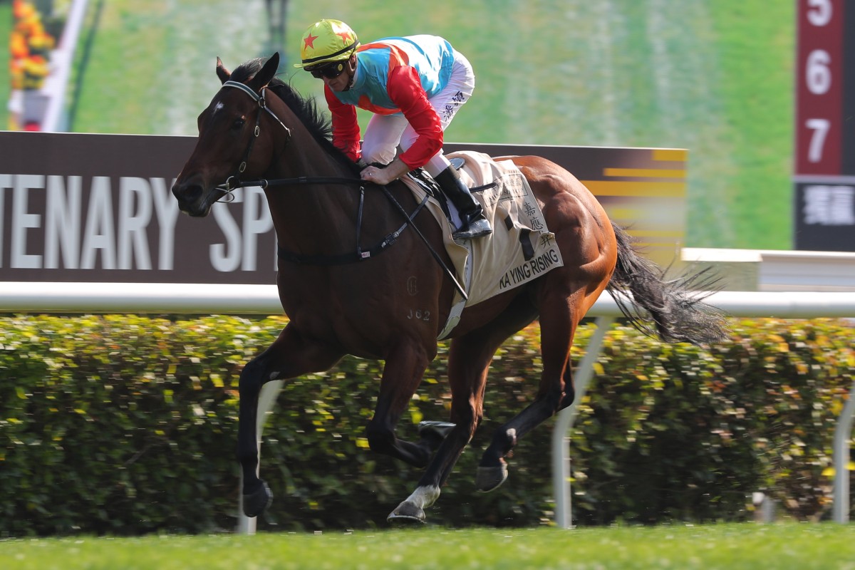 Ka Ying Rising scorches to victory in last month’s Group One Centenary Sprint Cup (1,200m). Photos: Kenneth Chan
