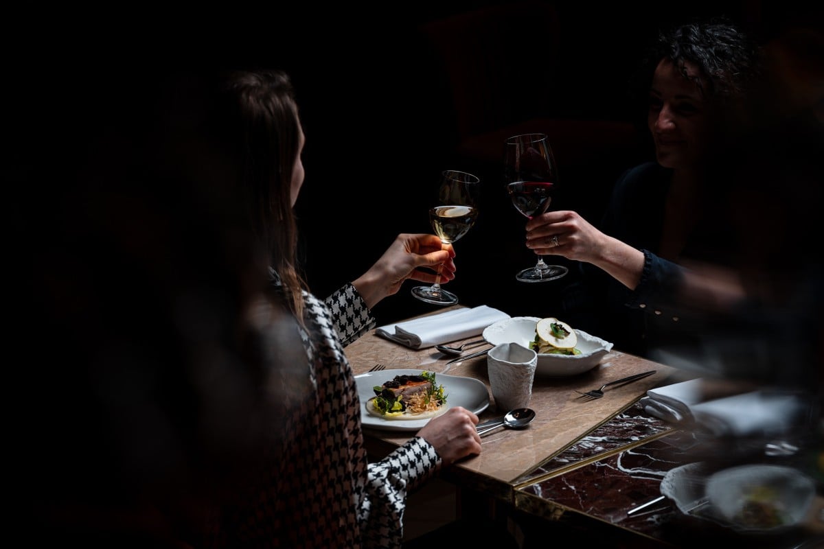 During the Dans Le Noir experience, guests are invited to try a surprise menu designed to challenge their senses with textural elements that they cannot see. Photo: Dans Le Noir