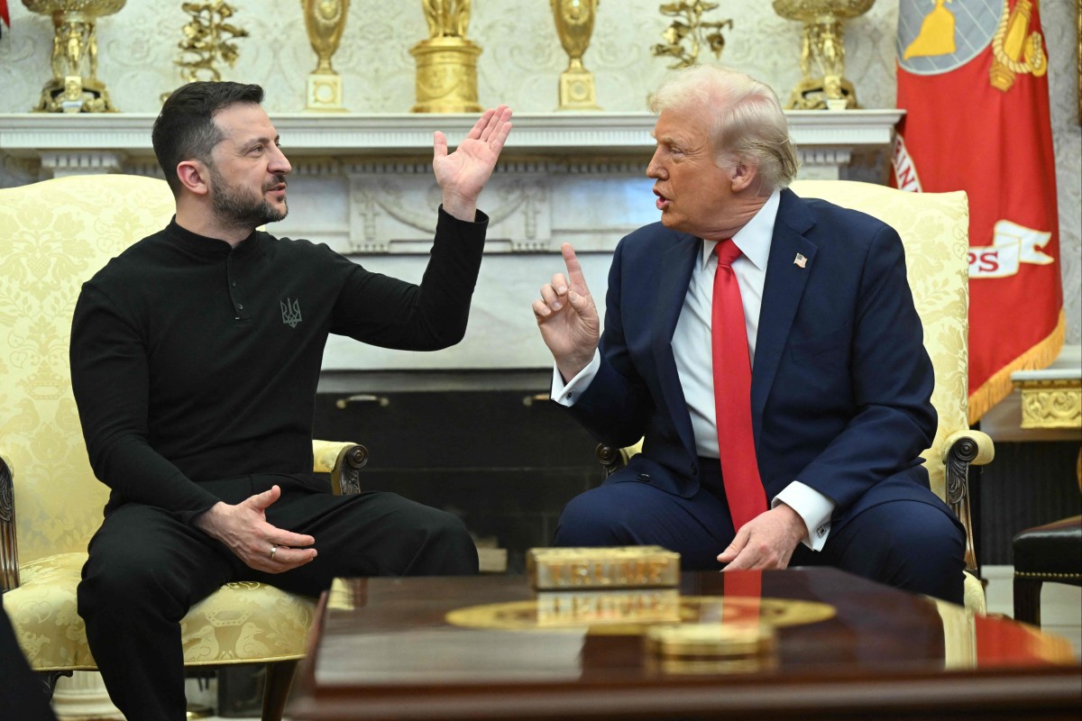 US president Donald Trump and Ukraine’s president Volodymyr Zelensky in the White House Oval Office in Washington, DC, United States on February 28, 2025. Photo: AFP
