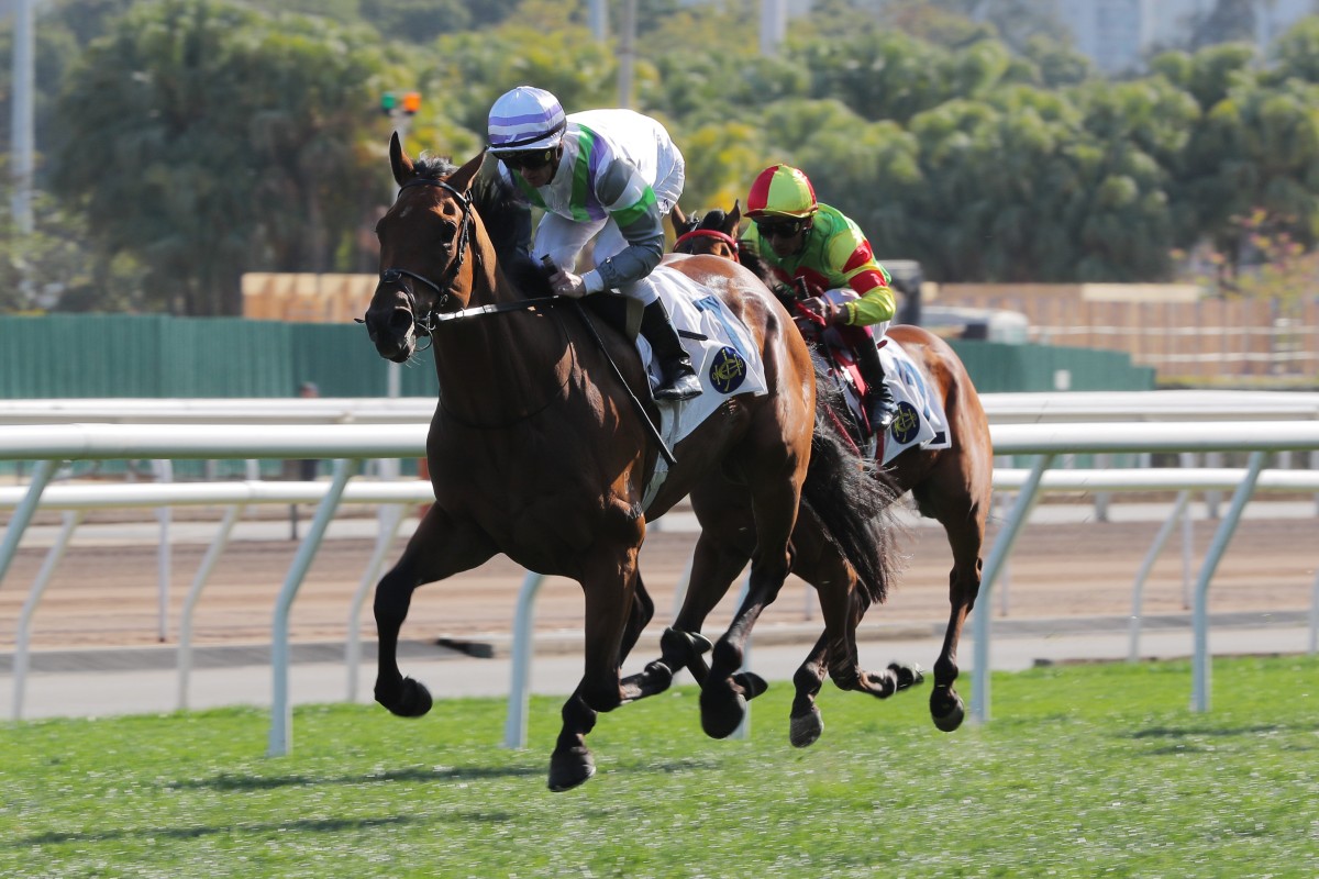 Light Years Charm strolls to an effortless win under Zac Purton on February 9. Photos: Kenneth Chan