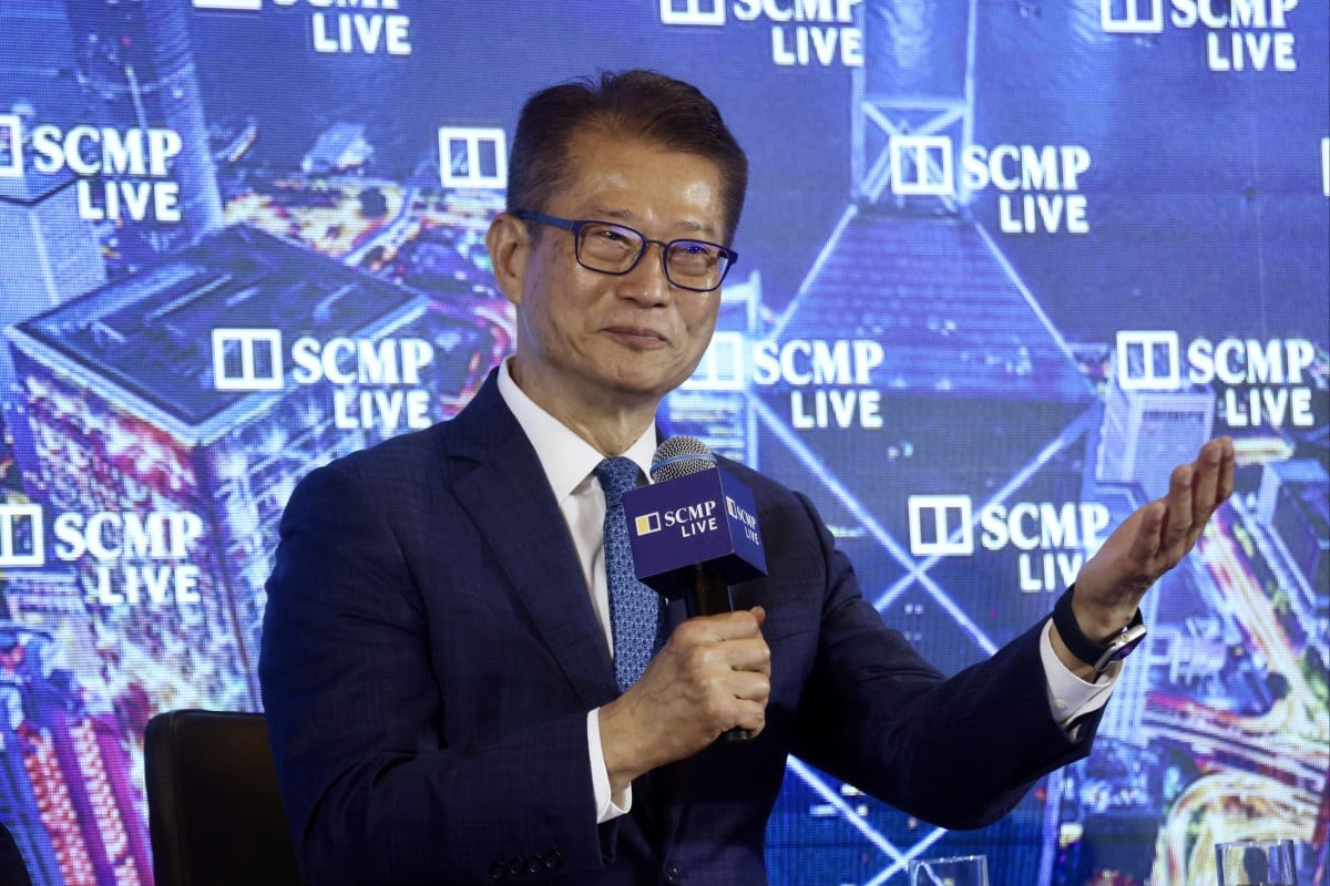 Financial Secretary Paul Chan Mo-po speaks at the Redefine Hong Kong Series 2025: Budget Edition SCMP Live event on March 3, 2025. Photo: Jonathan Wong