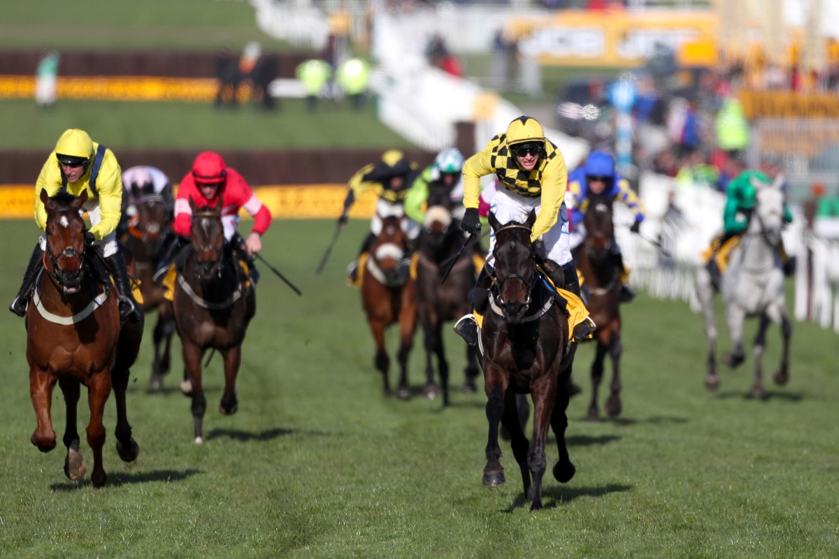 Jockey Paul Townend wins the Cheltenham Gold Cup Chase with Al Boum Photo (right) at Cheltenham Racecourse in 2020. Photo: Reuters