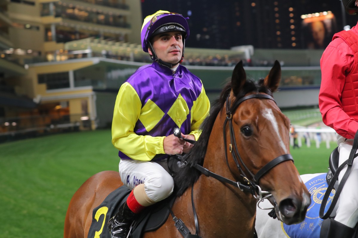 Andrea Atzeni and Colourful King return victorious. Photo: Kenneth Chan
