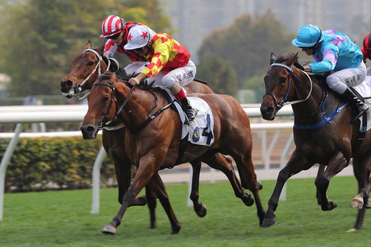 Steps Ahead wins over 1,800m in February under Andrea Atzeni. Photos: Kenneth Chan
