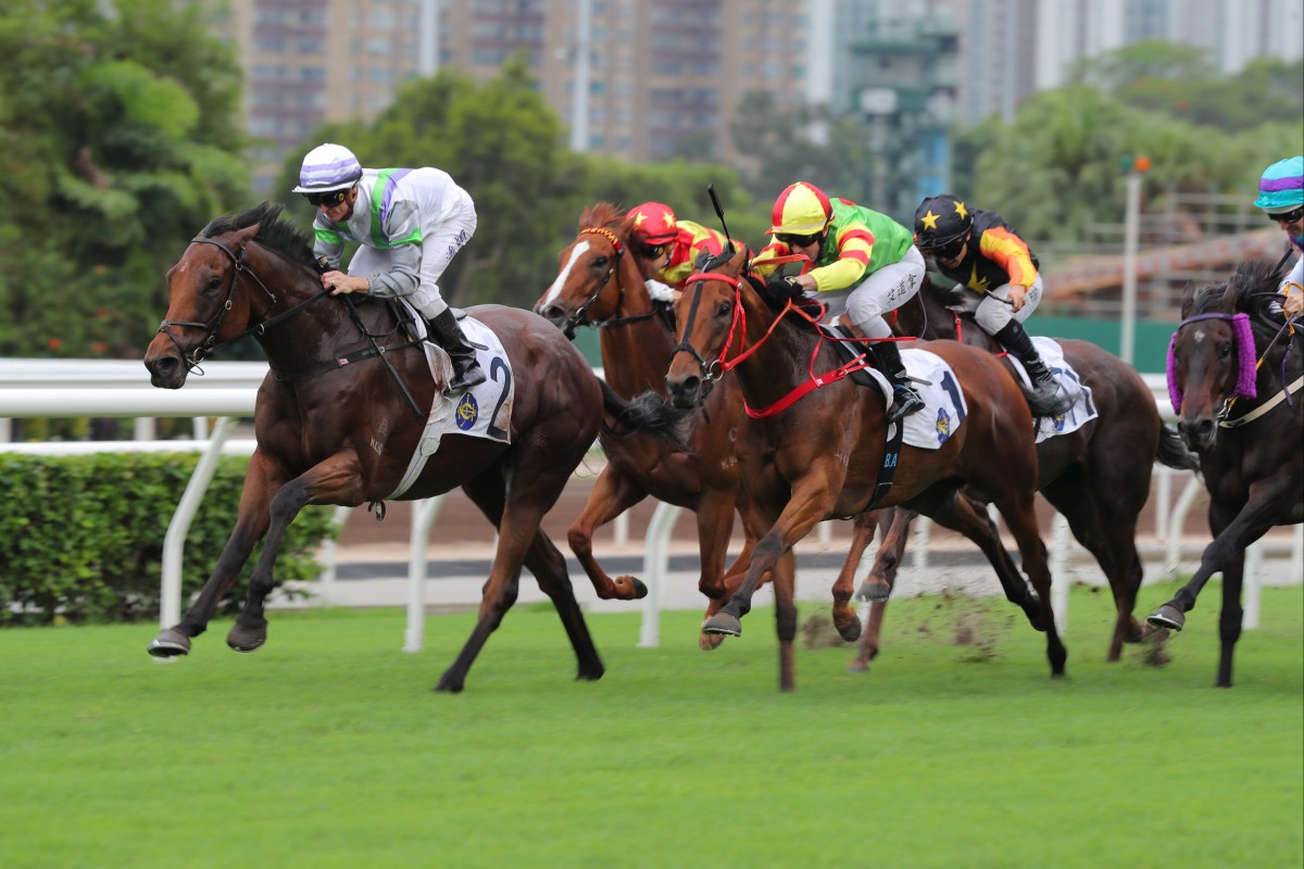 Light Years Charm bolts to victory under Zac Purton. Photo: Kenneth Chan