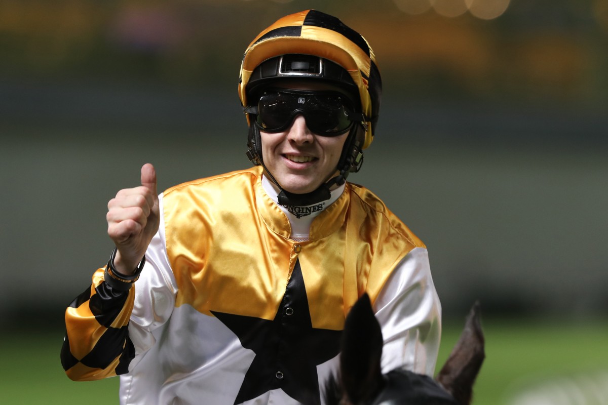 Colin Keane wins the third-leg of the 2019 International Jockeys’ Championship at Happy Valley. Photo: Kenneth Chan