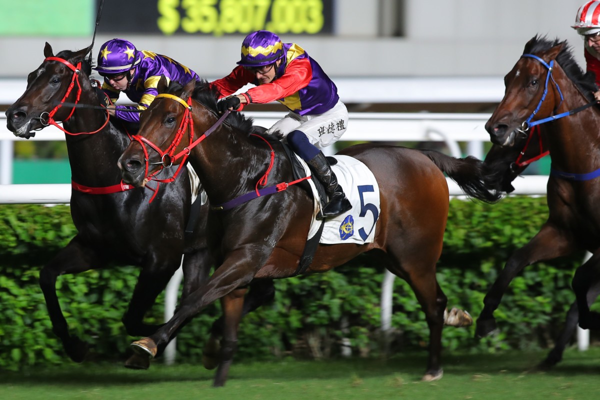 Harry Bentley drives Flying Fortress to victory in Sunday night’s Sha Tin finale. Photo: Kenneth Chan