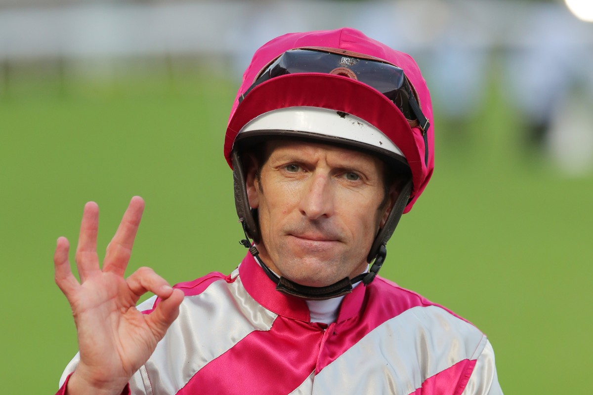 Hugh Bowman returns after a winner at Sha Tin on the weekend. Photo: Kenneth Chan