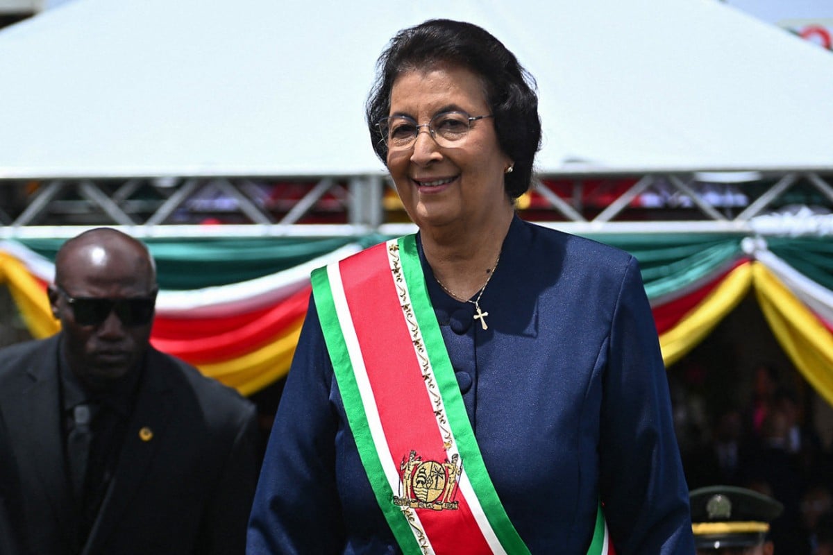 Suriname’s new president is Jennifer Geerlings-Simons, seen here during her inauguration ceremony in Paramaribo on July 16, 2025. Photo: Handout via AFP