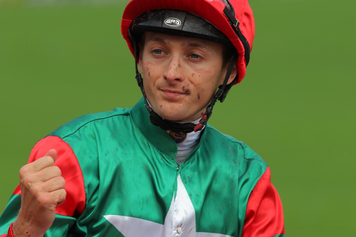 Harry Bentley soaks up his weekend win aboard Markwin. Photos: Kenneth Chan