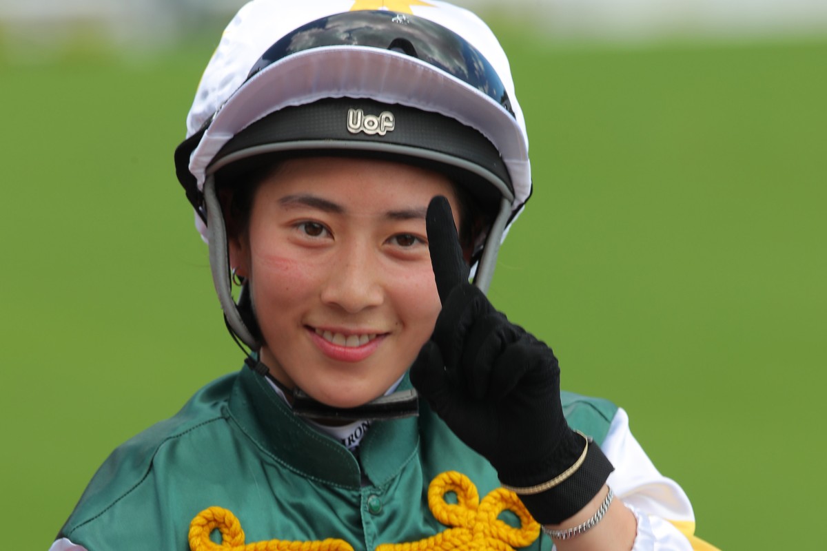 Britney Wong salutes after delivering the goods aboard Fight Time. Photos: Kenneth Chan