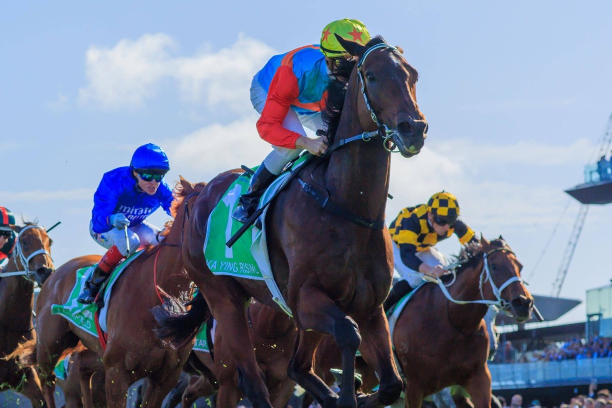 Ka Ying Rising wins The Everest under Zac Purton. Photos: HKJC