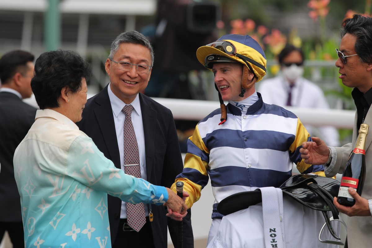 Trainer Francis Lui (second from left) and jockey Zac Purton team up again with Packing Hermod in the Premier Bowl. Photos: Kenneth Chan
