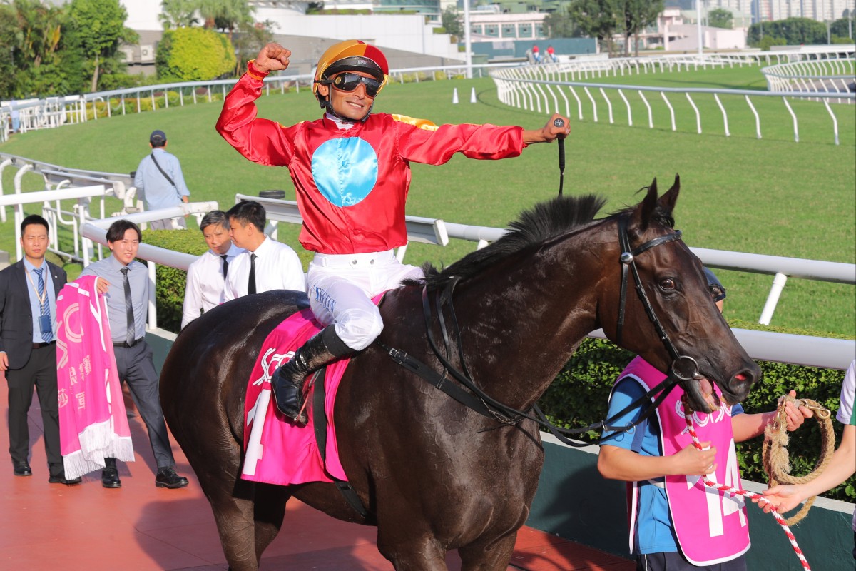 Encountered, ridden by Karis Teetan, won the Sa Sa Ladies Purse at Sha Tin on Sunday. Photo: Kenneth Chan.