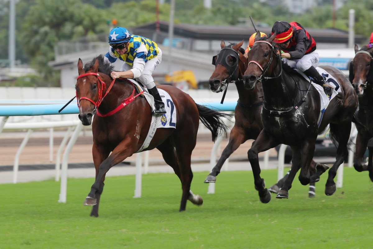 Patch Of Stars soars clear for Zac Purton to win last month. Photos: Kenneth Chan