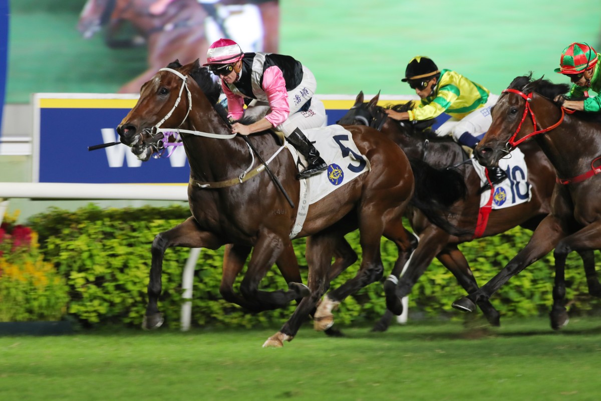 Beauty Bolt scores at Sha Tin in July under Zac Purton. Photos: Kenneth Chan