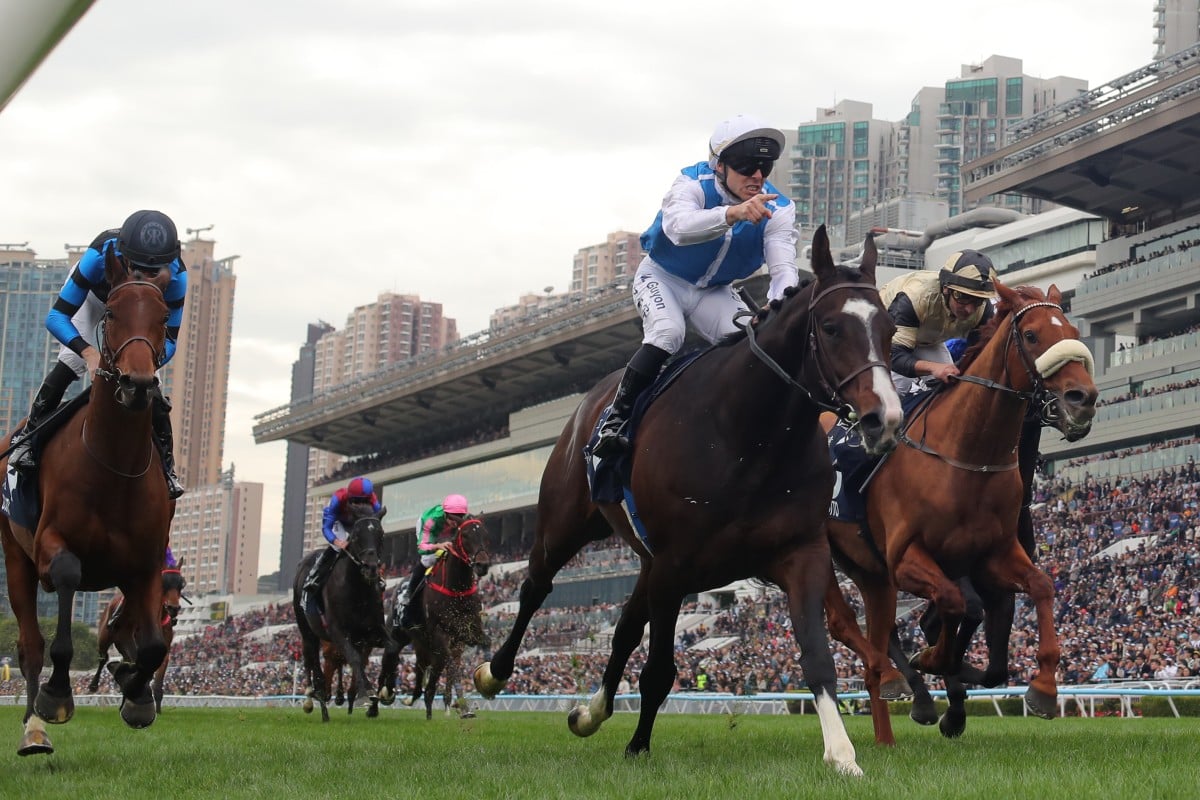 Sosie and Maxime Guyon win the Longines Hong Kong Vase. Photos: Kenneth Chan