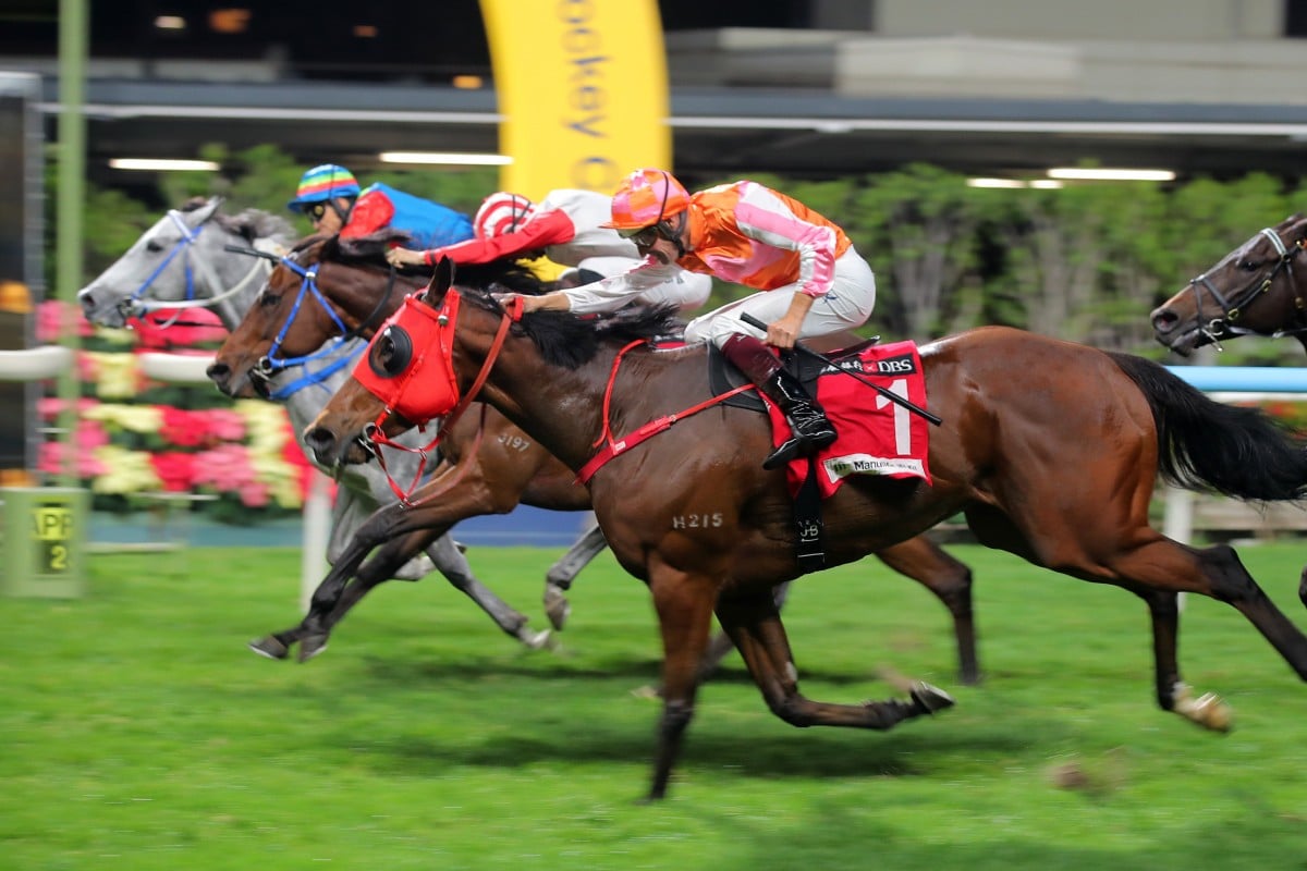 Kaholo Angel (far side) dead-heats with Helene Feeling (1). Photos: Kenneth Chan