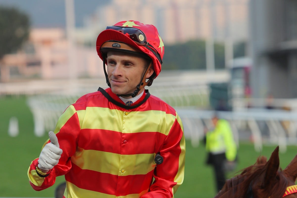 Lyle Hewitson celebrates a recent win at Sha Tin. Photos: Kenneth Chan