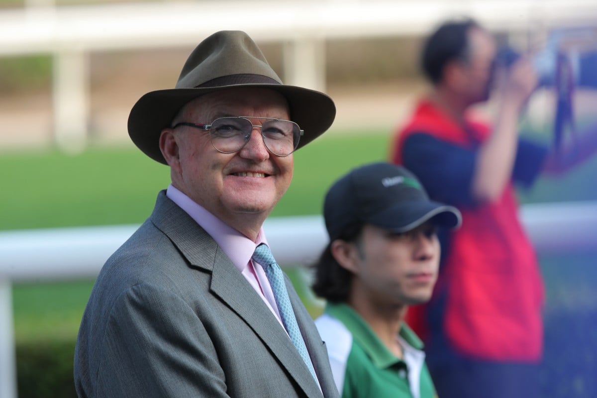 David Hayes celebrates a Sha Tin winner last week. Photos: Kenneth Chan