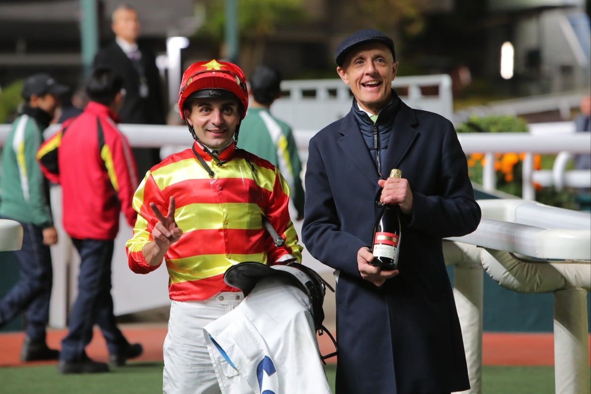 Jockey Andrea Atzeni and Mark Newnham were two of Hong Kong’s stand-out performers in March. Photos: Kenneth Chan