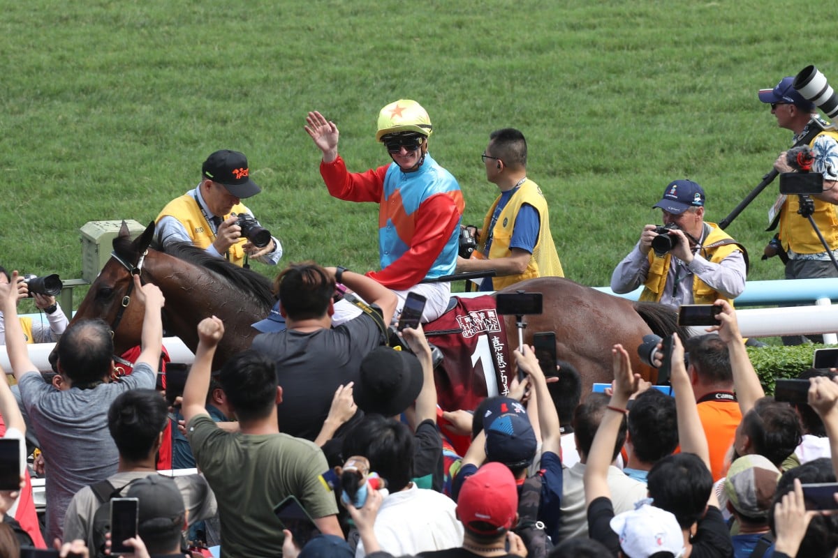 Zac Purton returns following the win of Ka Ying Rising at Sha Tin. Photos: Kenneth Chan
