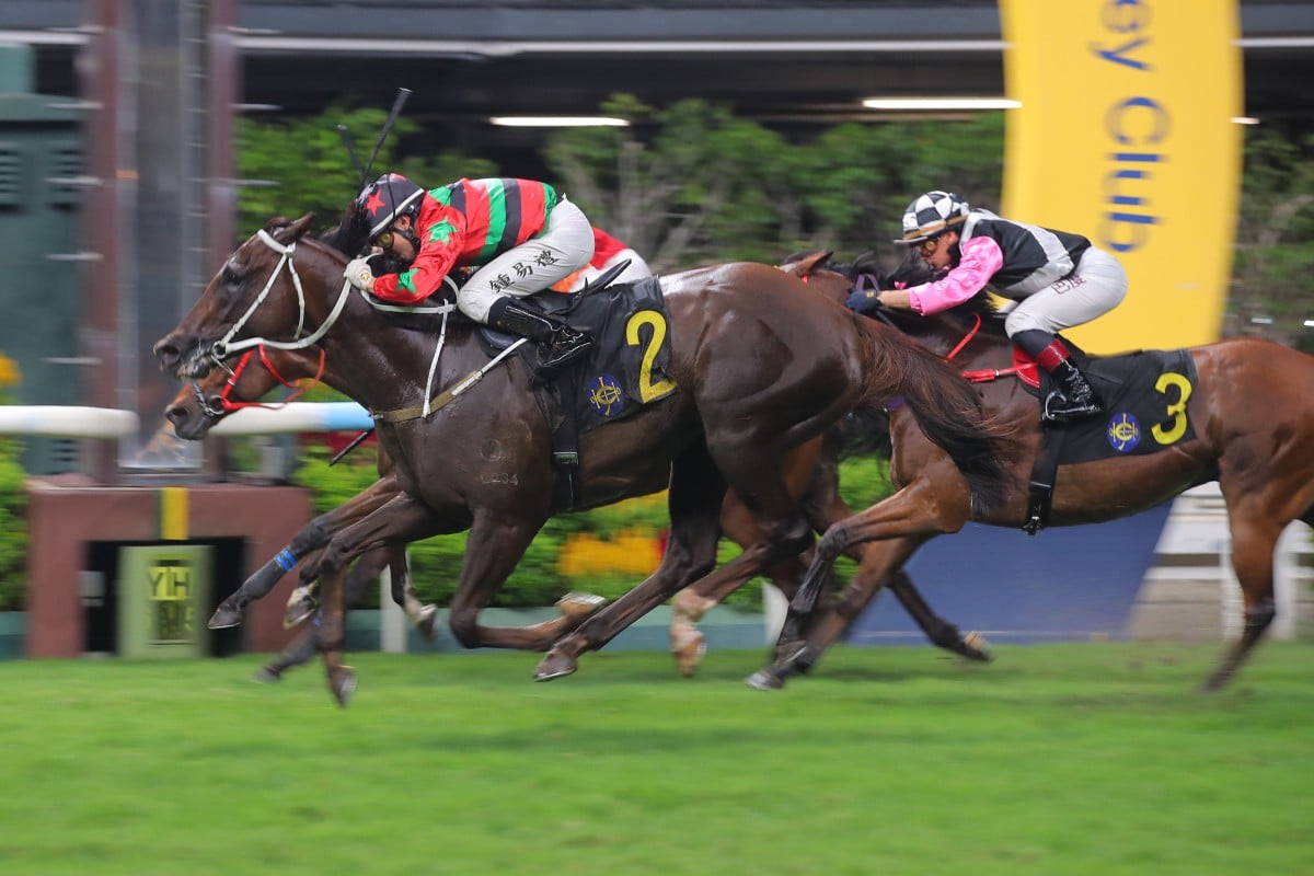 Tycoon Resources, ridden by Angus Chung, wins at Happy Valley. Photos: Kenneth Chan