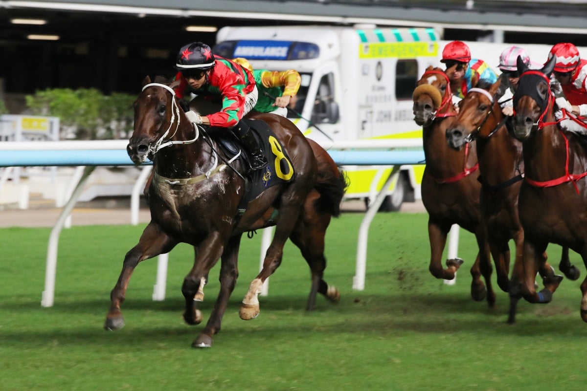 Tycoon Resources, ridden by Angus Chung, wins at Happy Valley. Photos: Kenneth Chan