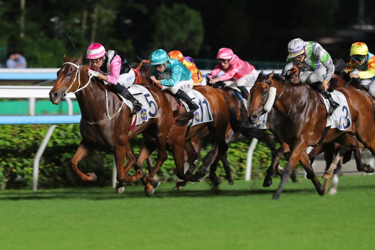 Beauty Joy (5) wins at Sha Tin. Photos: Kenneth Chan