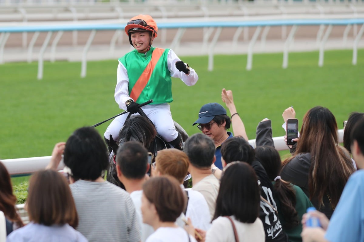 Nichola Yuen celebrates a winner at Sha Tin. Photos: Kenneth Chan