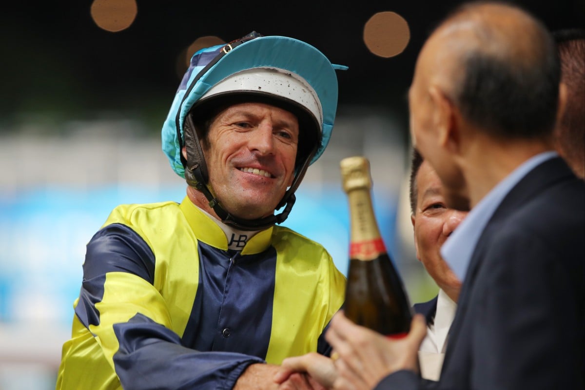 Hugh Bowman celebrates a Happy Valley winner. Photos: Kenneth Chan